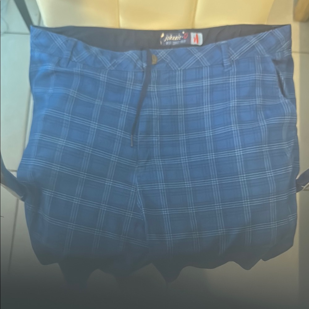 Blue Plaid Men's Swim trunks.